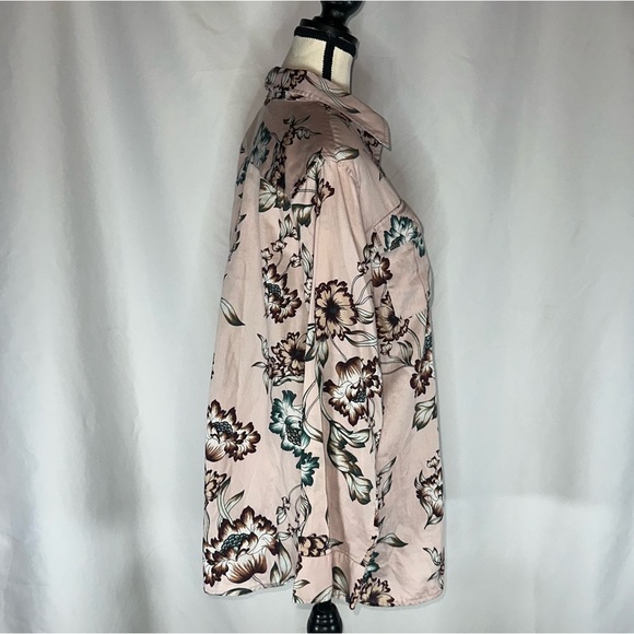Lauren Ralph Lauren Womens Shirt Size 1x Pink Floral Long Sleeve Button Down Top - Picture 2 of 9